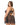 A woman modeling a sheer black mesh babydoll lingerie dress, shown from the back against a plain white background.