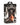 box showing a woman with eyeliner and lipstick on wearing the Master Series Dungeon Demon Bondage Hood with Horns Black