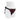 Black harness with red interior on a white mannequin