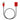 Black USB cable with red connectors on a white background