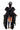Black angel costume with wings and high boots on a white background