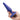 Hand holding a blue silicone butt plug against a white background