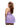back view of plus size lilac chantilly lace and mesh babydoll with chiffon skirt and plunge bralette cup. Satin trim and ribbon bow detail and matching thong included