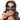 Woman wearing a black cat-eye mask on a white background
