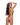 Woman wearing a black strappy bikini on a white background