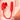 Red silicone clitoral stimulator with USB cable and dimensions on a pink background, featuring LICKGASM branding.