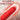A close-up of a red silicone clitoral stimulator with a textured, flared head, set against a soft pink background with water droplets. The text 'POWERFUL THRUSTING' is displayed at the top, and the brand 'LICKGASM' is visible in the bottom right corner.