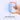 Hand holding a Blue Le Wand Mini Vibe waterproof Bullet Vibrator with IPX7 text on a light purple background