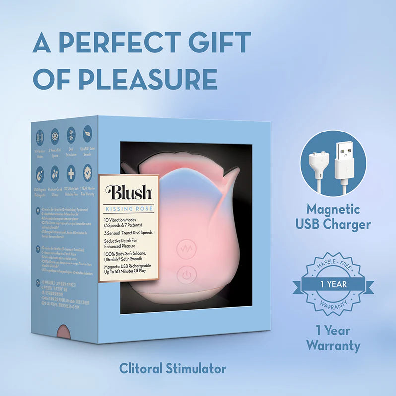 Blush Collection Kissing Rose Vibrator Adult Toy Box Blush Collection Kissing Rose Vibrator Adult Toy Box