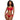 Woman wearing a red lingerie set with bow details on a white background