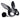 Black bunny mask with ears and a tail on a white background