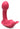 Pink silicone clitoral vibrator on a white background