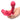 Pink silicone suction vibrator held in a hand on a white background