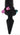 Black silicone butt plug with colorful bullet vibrators on a white background