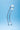 Clarity Celestial Purity Glass Dildo with a curved design on a blue background