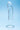 Clear glass dildo on a light blue background