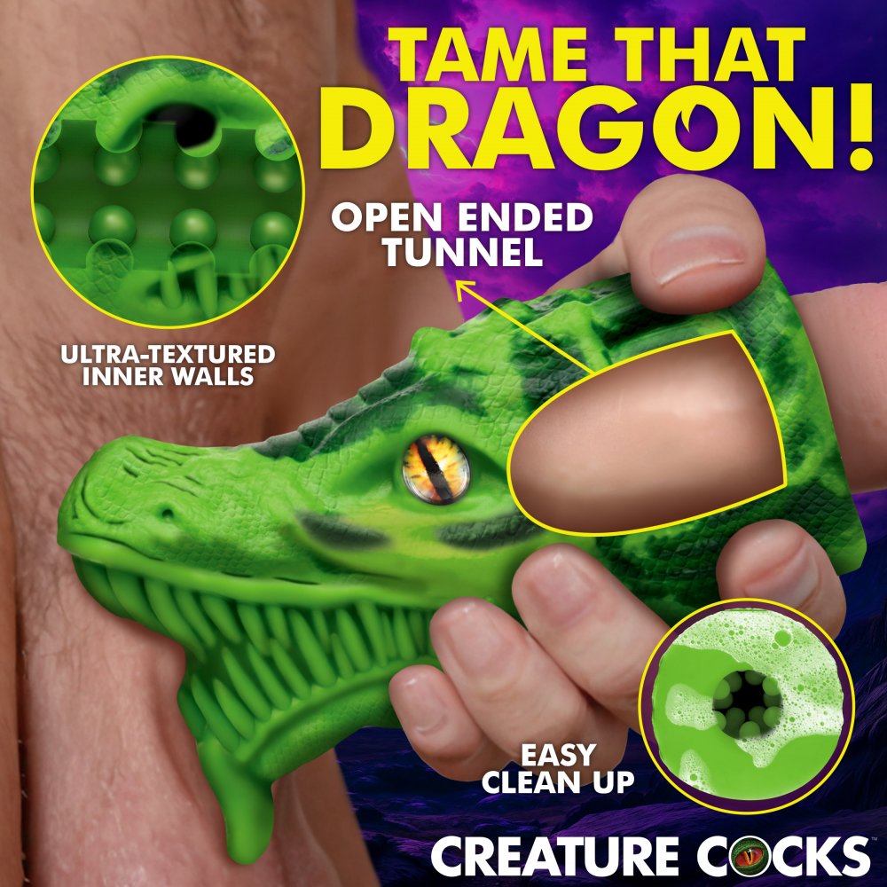 Creature Cocks Dragon Tamer Silicone Stroker Green Adult Toy Box Creature Cocks Dragon Tamer Silicone Stroker Green Adult Toy Box