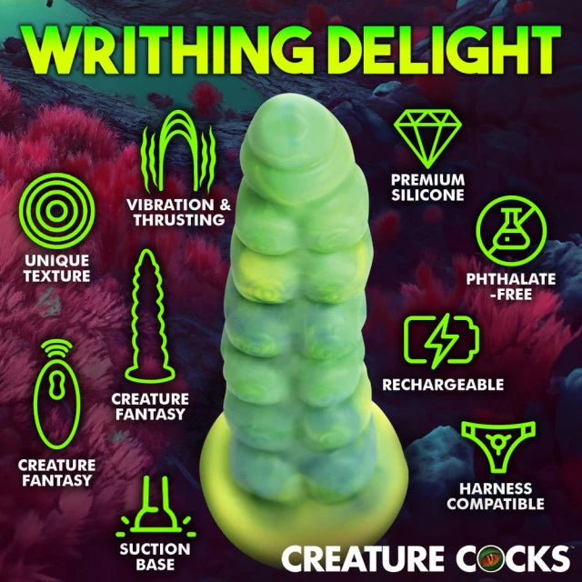 Creature Cocks Squirmer Thrusting & Vibrating Dildo Adult Toy Box Creature Cocks Squirmer Thrusting & Vibrating Dildo Adult Toy Box