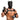 Person wearing a black leather harness, mask, and gloves on a white background