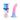 Gradient pink to blue silicone dildo with 'Dildolls Utopia' packaging on a white background