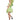 Person wearing a green fairy costume with wings and a wand on a white background