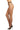 Black fishnet stockings worn by a person on a white background