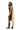 Person wearing an Egyptian Pharaoh costume with a black wig, gold headband, and cape on a white background.