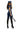 Person wearing a police costume with a baton on a white background