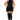 Woman wearing a black lingerie set on a white background