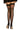 Black fishnet stockings with lace-up design worn by a person on a white background