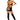 Black strappy bodysuit with stockings on a white background
