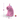 Pink unicorn-shaped sex toy with measurements on a white background