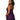 Woman wearing a purple lace nightgown on a white background