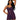 Woman wearing a purple lace nightgown on a white background