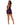Woman wearing a purple lace nightgown on a white background