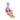 Hand holding a purple wand vibrator on a white background