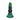 Green silicone fantasy dildo on a white background