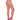 Pink fishnet stockings with matching high heels on a white background