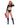 Woman wearing a fireman-themed costume with a helmet and fire extinguisher on a white background