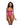 Model wearing a pink lace Playboy bodysuit on a white background