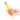 Hand holding a transparent yellow glass dildo with a green top on a white background