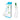 White and green glass eggplant dildo with packaging on a white background