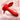 Red silicone rose vibrator with dimension callouts showing measurements of 4.8 inches, 5.