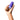 Hand holding a purple clitoral stimulator against a white background