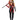 Person wearing a red and black costume with a bat on a white background