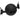 Black silicone ball with attachments on a white background