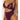Yasmine Shimmer Mesh Slit Cup, Backless Teddy & Bralette Set - Burgundy