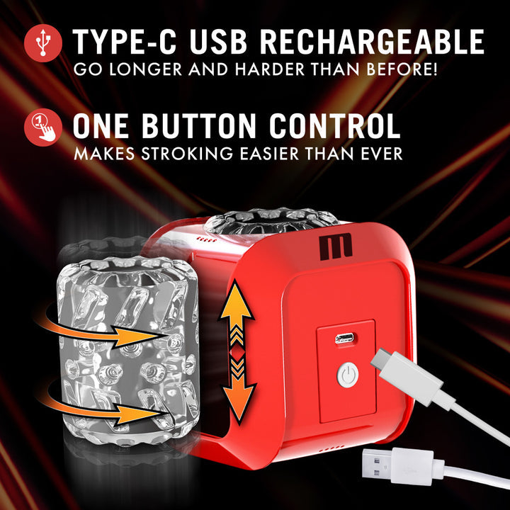 M for Men SlamBox Automatic Male Masturbator Red Adult Toy Box M for Men SlamBox Automatic Male Masturbator Red Adult Toy Box