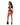 Woman wearing black and red ninja costume