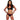 Woman wearing black and red ninja costume